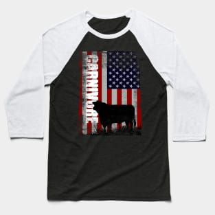 Carnivore American Flag July 4th Baseball T-Shirt